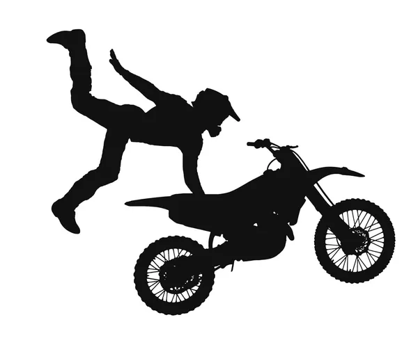 Motocross binici silüeti — Stok fotoğraf