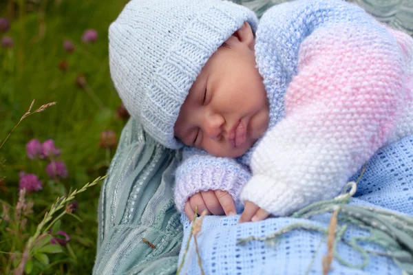 Baby boy in knitted jacket — Stock Photo, Image