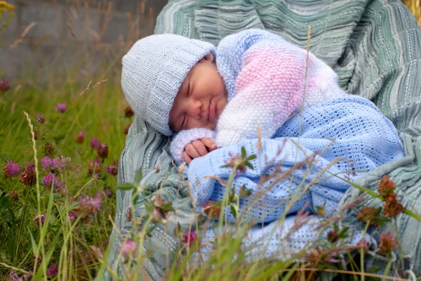 Baby boy in knitted jacket — Stock Photo, Image