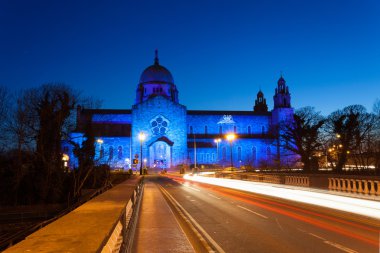 Galway Cathedral lit up blue clipart