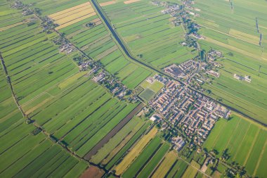 Amsterdam varoşlarda üzerinden havadan görünümü