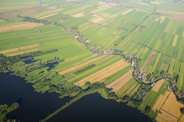 Göl üzerinde havadan görünümü. Amsterdam/Schaffhausen