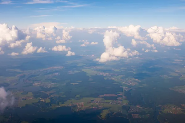 Aerial view with beautiful cloud formation — Stock Photo, Image