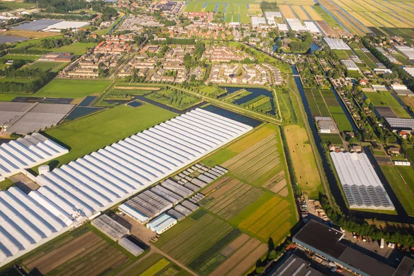 Vista aérea sobre os subúrbios de Amesterdão — Fotografia de Stock