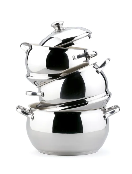 Stainless pots — Stock Photo, Image