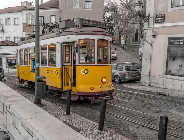 Tramvaj v Lisabonu, Portugalsko — Stock fotografie