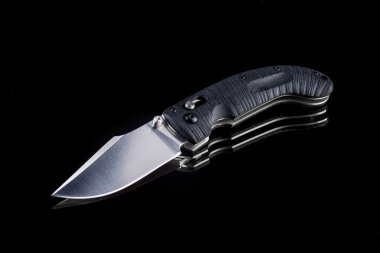 sharp pocketknife on a black background clipart