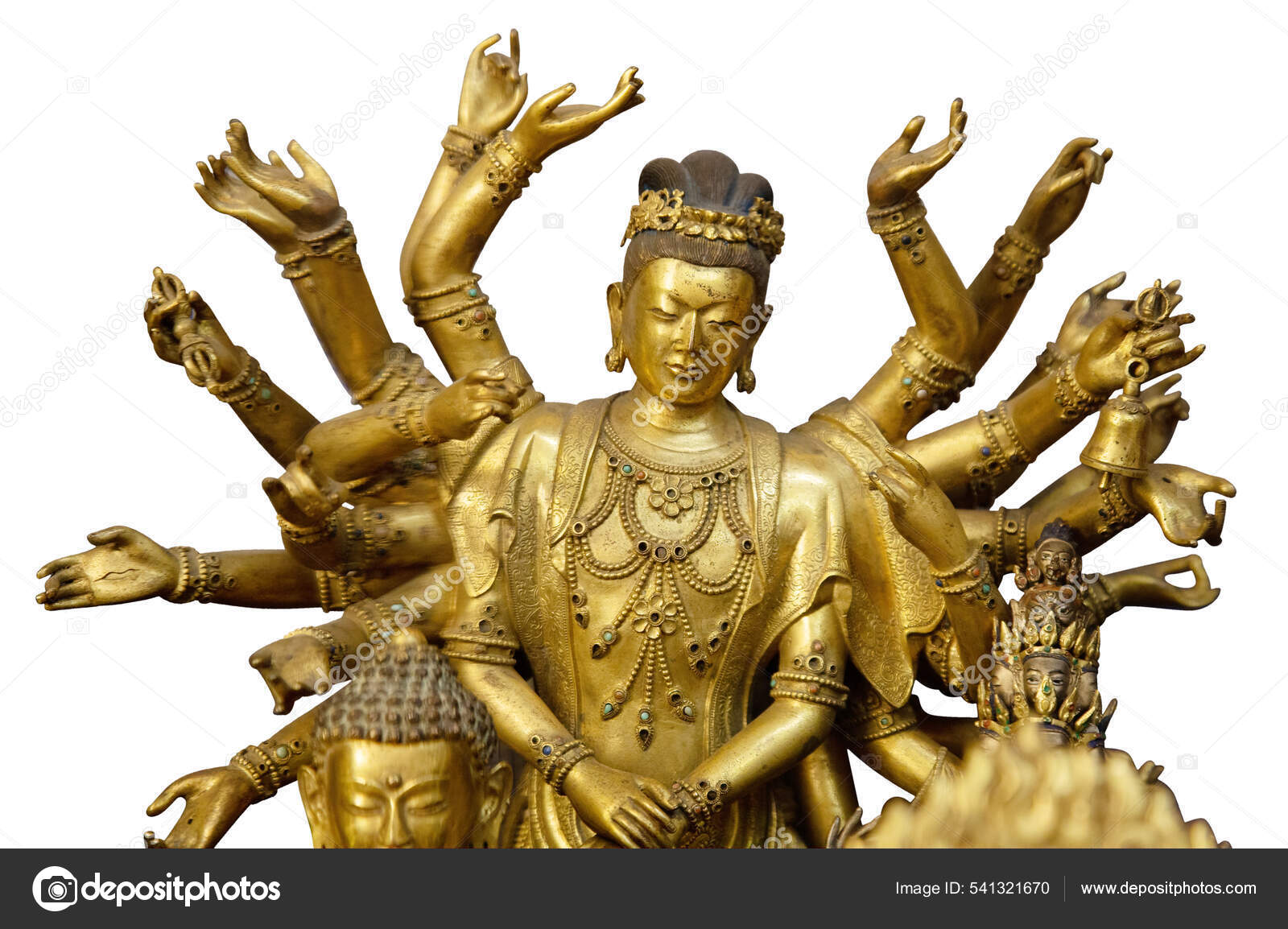Estátua de Shiva multi armado isolado no fundo branco com caminho de  recorte. Estátua de Buda com muitos braços em um templo budista fotos,  imagens de © gilmanshin #541321670