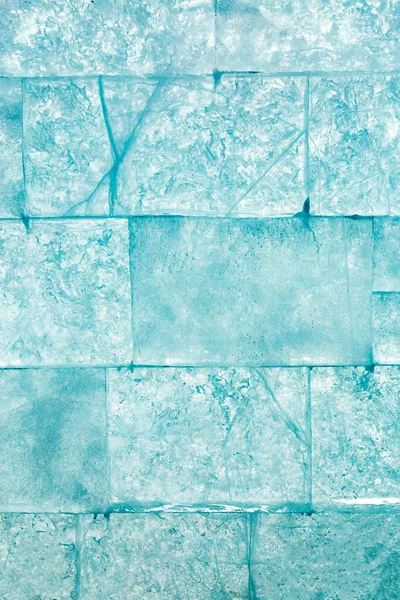 Eisblockwand Als Textur Oder Hintergrund Kalter Frost Transparente Ziegel Muster — Stockfoto