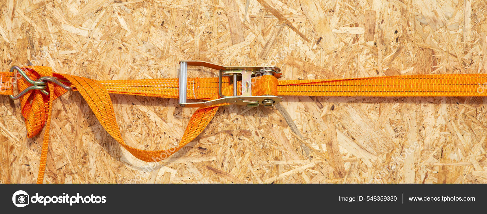 Ratchet Truck Cargo Tie Downs Clasp Chipboard Box Orange Load Stock