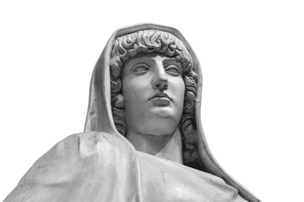 Vesta dea romana del focolare, casa e famiglia nella religione romana. Busto antico isolato su sfondo bianco con percorso di ritaglio Foto Stock