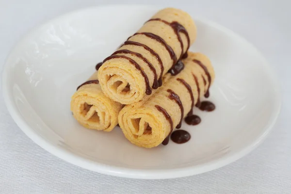 Wafer rolls — Stock Photo, Image