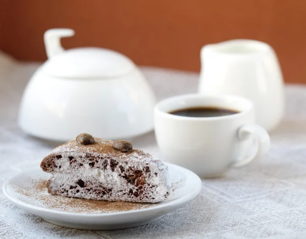 Bolo e café — Fotografia de Stock