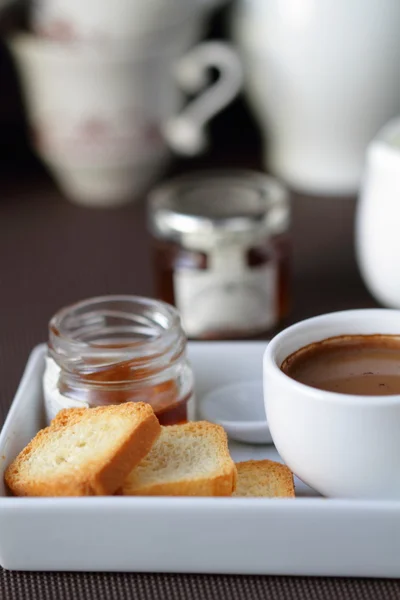 Fresh coffee and toast — Stock Photo, Image