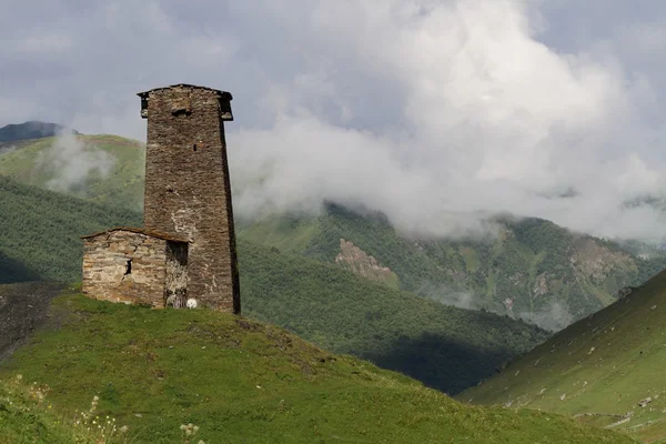 Menara di Ushguli, Upper Svaneti, Georgia — Stok Foto