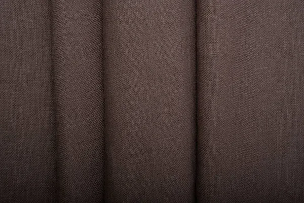 褐色亚麻布图案纹理背景 织物条带 — 图库照片