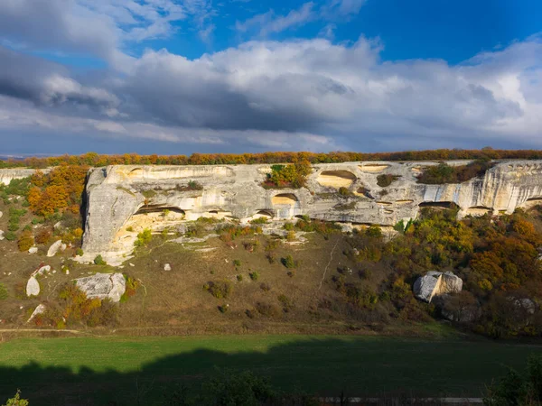 Bella Vista Sulla Montagna Una Giornata Sole Autunnale Citta Caverna — Foto Stock