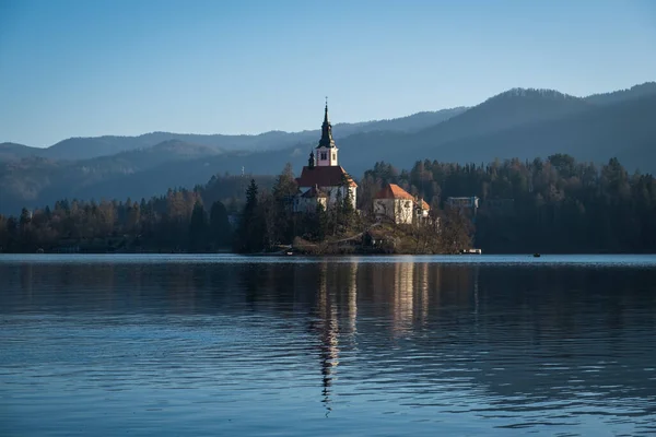 Lago Bled Parque Nacional Triglav Alpes Julianos Eslovénia Europa — Fotografia de Stock