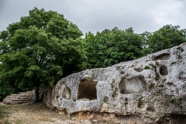 Olerdola 'nın Roma harabeleri. Barselona ili, Katalonya, İspanya