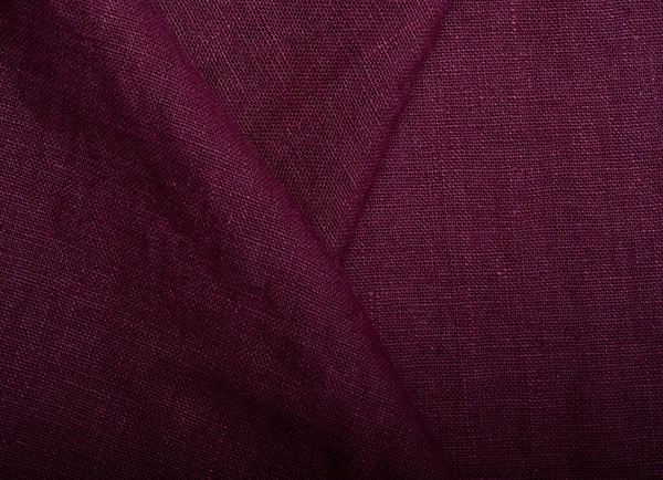 上からリネンの質感 布の背景 折り目や繊維 — ストック写真