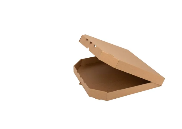 Caja Papel Pizza Aislada Sobre Fondo Blanco Caja Pizza Vacía — Foto de Stock