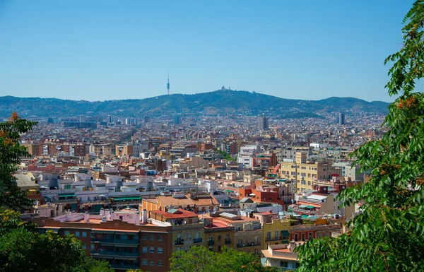 Panoramatický Výhled Barcelonu Letním Dni Španělsko — Stock fotografie