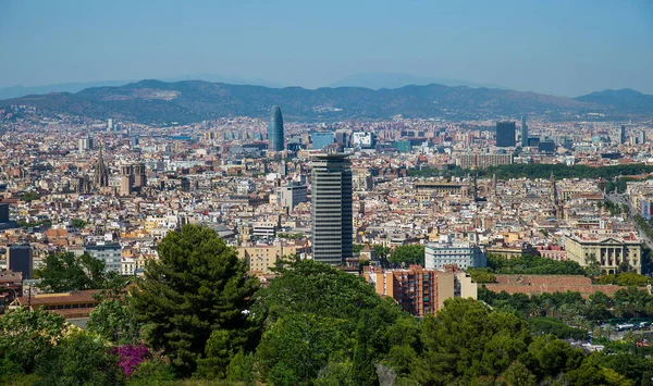 Панорамный Вид Барселону Летом Каталония Испания — стоковое фото