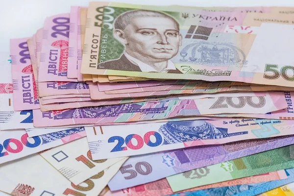 Hryvnia Ukrainienne Arrière Plan Concept Recevoir Salaire Pension Inflation Dépôt — Photo