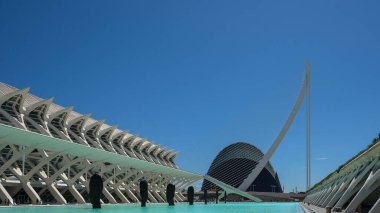 Valencia, İspanya - 08 Ağustos 2019: Sanat ve Bilim Şehrinde Modern Mimarlık