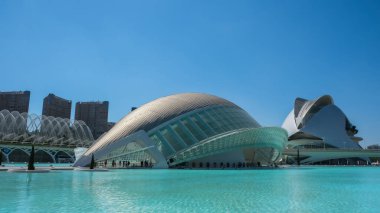 Valencia, İspanya - 08 Ağustos 2019: Sanat ve Bilim Şehrinde Modern Mimarlık