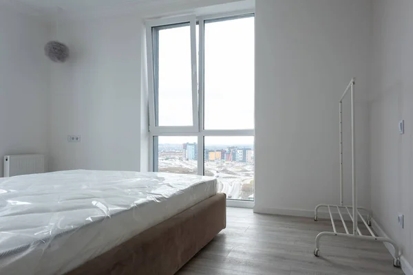 Interior Confortável Quarto Moderno Vou Mudar Para Novo Apartamento Alugando — Fotografia de Stock