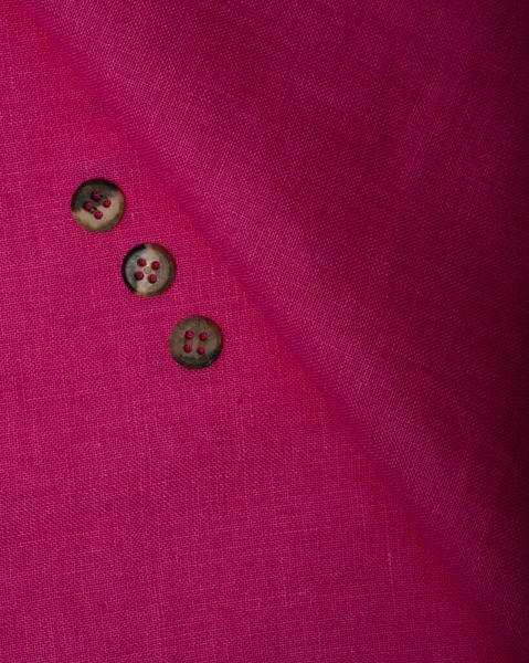 Фон Пурпурової Тканини Гудзиків Тканина Фуксії Рожевий Льон Одягу — стокове фото