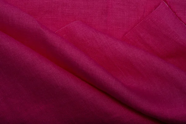 Рожевий Лляний Тканинний Фон Полотна Тло Кольоровою Тканиною Magenta Тканина — стокове фото