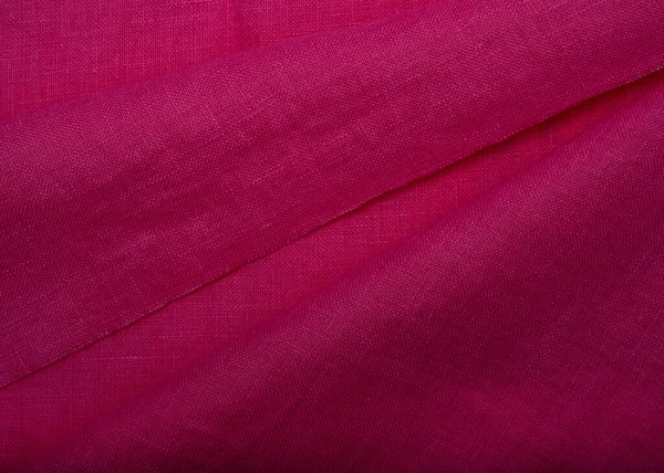 Toile Lin Rose Toile Fond Magenta Fond Tissu Coloré Tissu — Photo