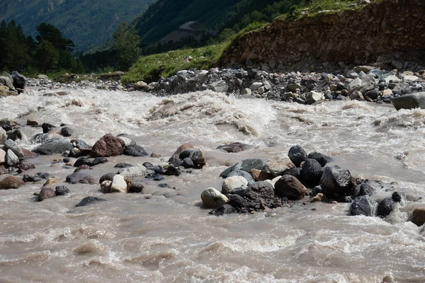 Fiume Baksan Nelle Montagne Del Caucaso Kabardino Balkaria Russia — Foto Stock