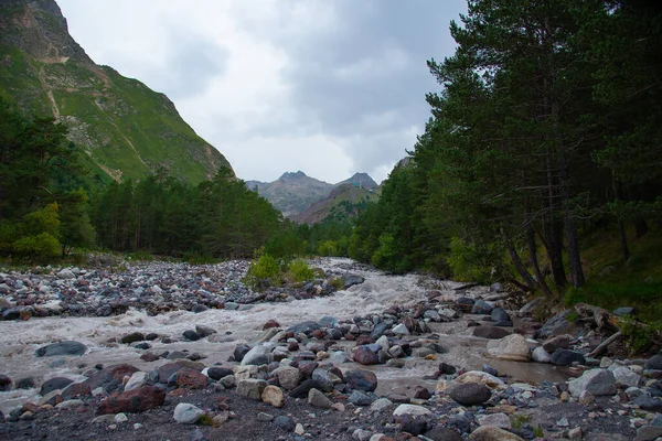 Rivière Azau Baksan Dans Les Montagnes Caucase Baksan Trouve Son — Photo