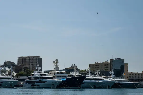 Barcelone Catalogne Espagne Mai 2022 Yachts Port Vell City Landscape — Photo