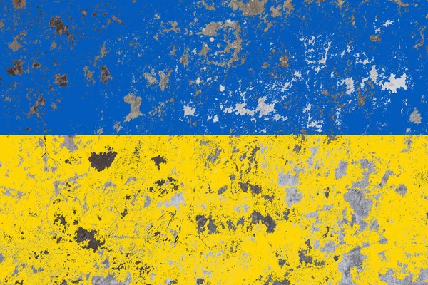 War Ukraine Wall Ukrainian Blue Yellow Colors Background Destroyed Wall — Stock Photo, Image