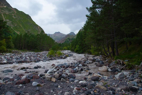 Azau Rivier Baksan Kaukasus Baksan Komt Uit Gletsjers Van Elbrus — Stockfoto