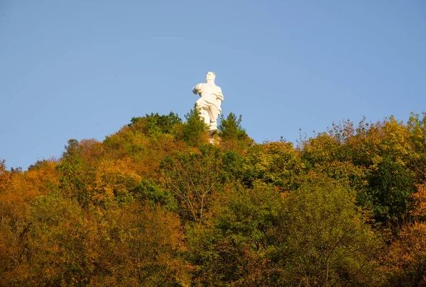 Monument Artem Mountain Svyatohirsk Lavra Sunny Autumn Day Ukraine — Stock Photo, Image