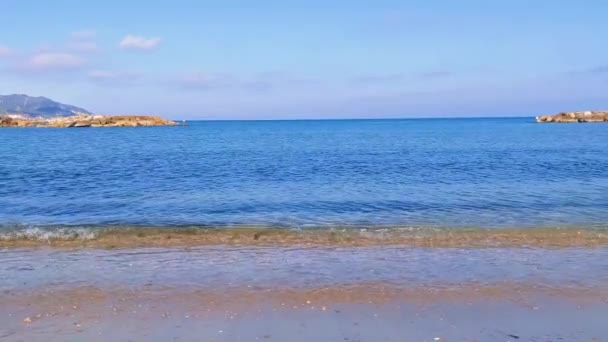 Blue Sea Sandy Beach Mediterranean Coast — ストック動画
