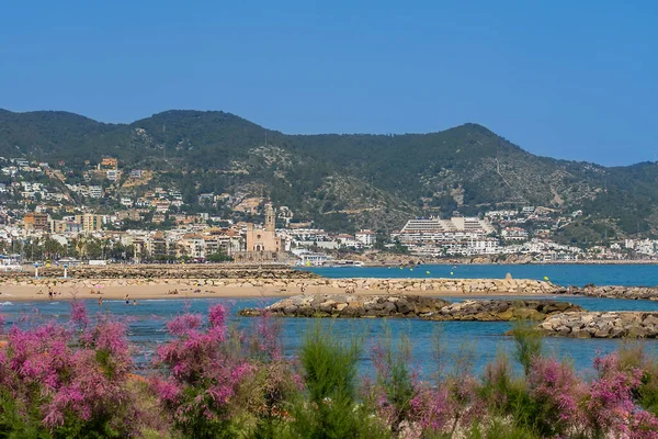 View of the town and the beach of Sitges