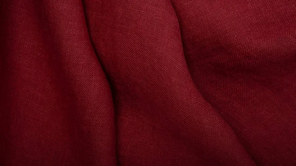 Wrinkled Marron Linen Cloth Folded Napkins Linen Fabric Texture Concept — Fotografia de Stock