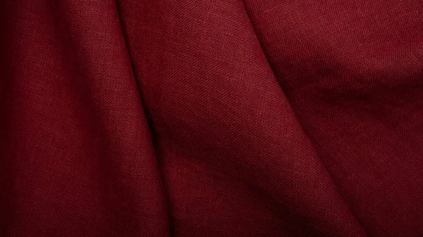 Wrinkled Marron Linen Cloth Folded Napkins Linen Fabric Texture Concept — Foto Stock