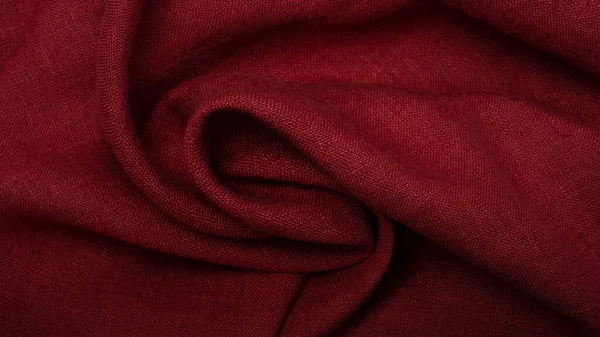 Wrinkled Marron Linen Cloth Folded Napkins Linen Fabric Texture Concept — ストック写真