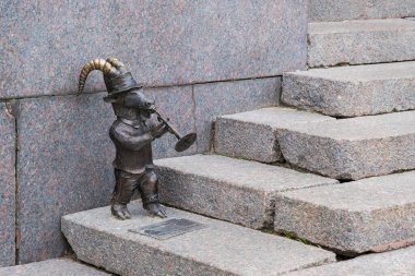 Lublin, Polonya - Haziran 05, 2022: Lublin keçisi - sembol Lublin. Şehrin maskotu.