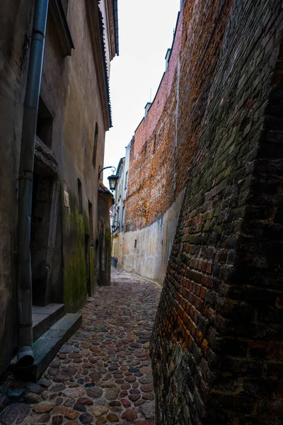 Старая Узкая Улица Исторический Старый Город Люблина Польша — стоковое фото