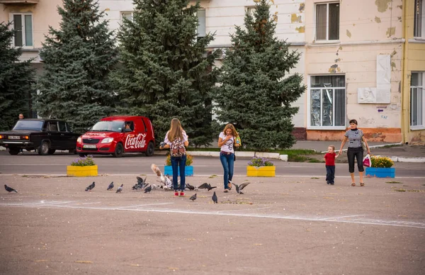 Kramatorsk Óblast Donetsk Ucrania Septiembre 2015 Vista Plaza Central Kramatorsk — Foto de Stock