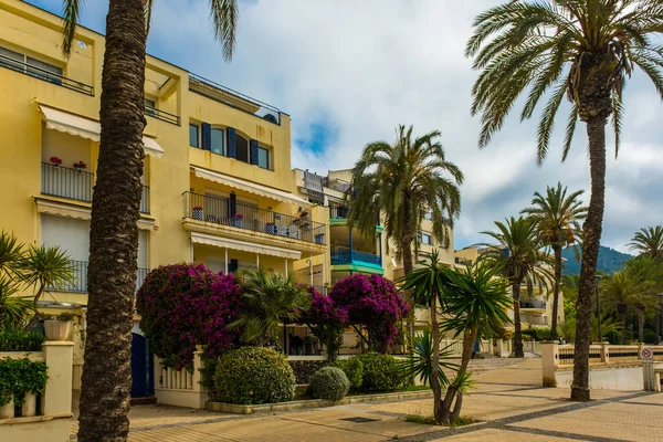 Vista Panorámica Sitges Balneario Español Vacaciones Verano Vacaciones Viajes Copiar — Foto de Stock