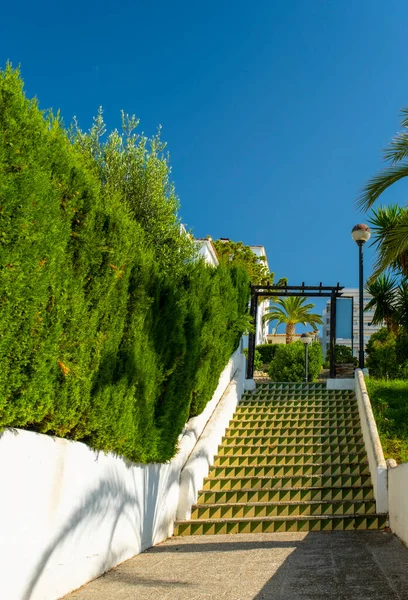 Vista Del Paseo Marítimo Pequeña Localidad Turística Sitges Los Suburbios — Foto de Stock